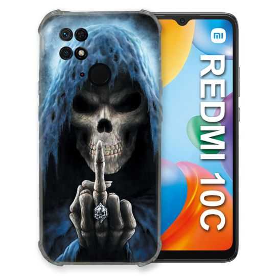 Coque Pour Xiaomi Redmi 10C Tete de Mort Doigt