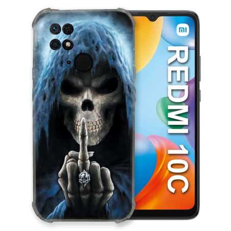 Coque Pour Xiaomi Redmi 10C Tete de Mort Doigt
