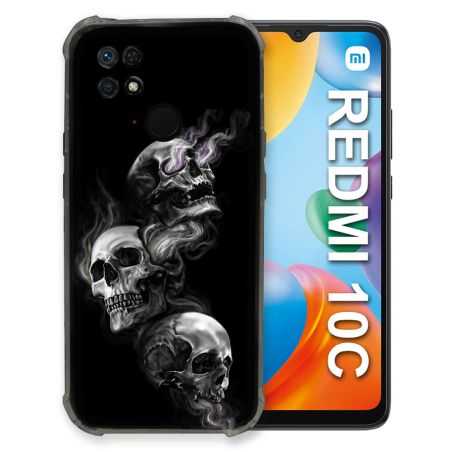 Coque Pour Xiaomi Redmi 10C Tete de Mort Triple