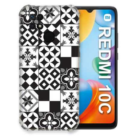 Coque Pour Xiaomi Redmi 10C Texture Carreau Ciment Noir