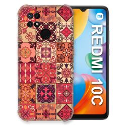 Coque Pour Xiaomi Redmi 10C Texture Carreau Ciment Rouge