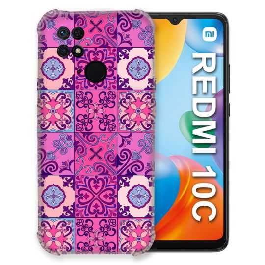 Coque Pour Xiaomi Redmi 10C Texture Carreau Ciment Violet