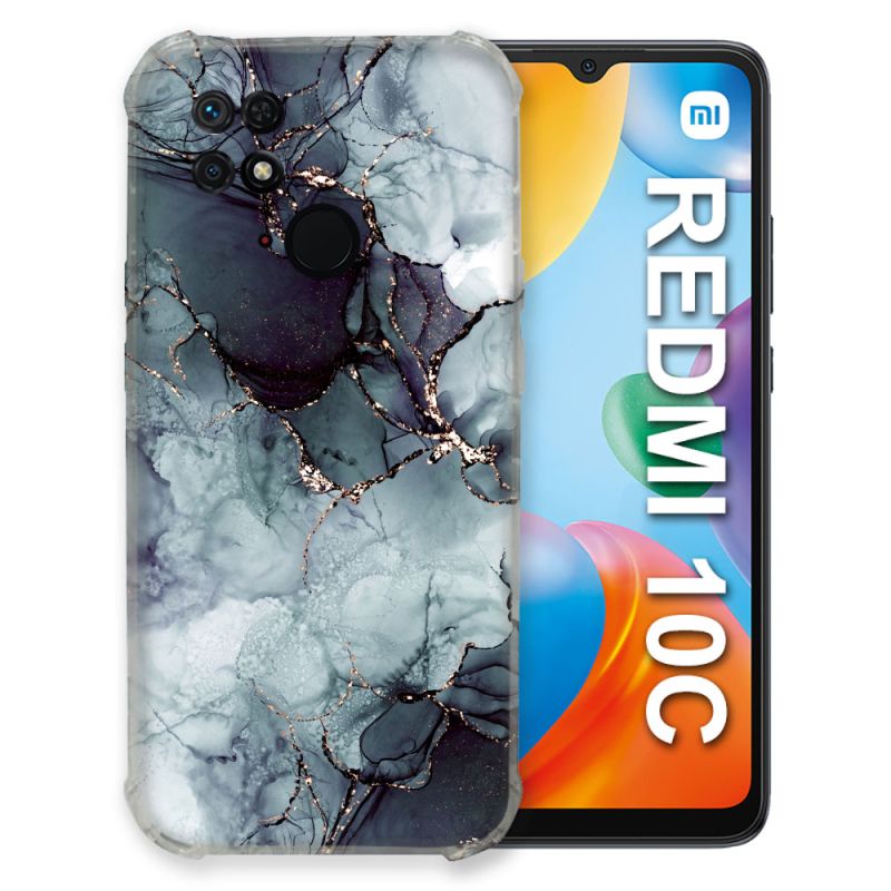 Coque Pour Xiaomi Redmi 10C Texture Marbre Gris
