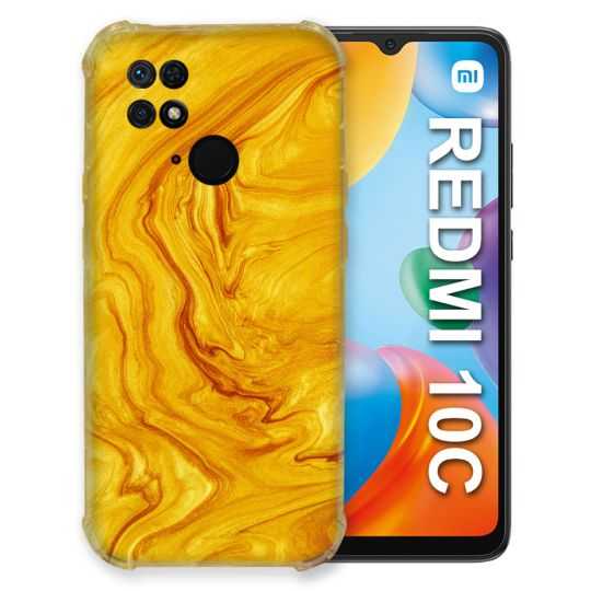 Coque Pour Xiaomi Redmi 10C Texture Marbre Jaune