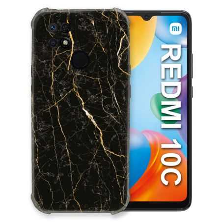 Coque Pour Xiaomi Redmi 10C Texture Marbre Noir
