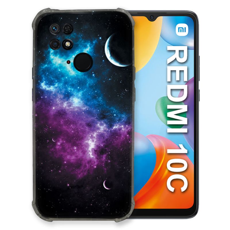 Coque Pour Xiaomi Redmi 10C Univers Bleu Violet