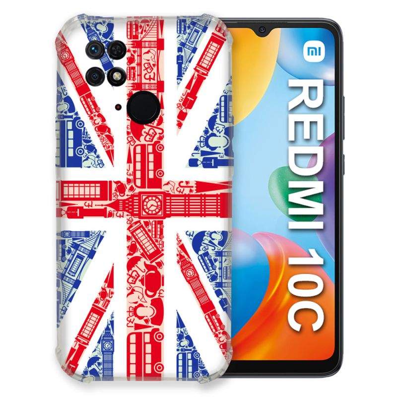Coque Pour Xiaomi Redmi 10C Voyage Angleterre Blanc