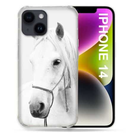 Coque Compatible MagSafe Pour Iphone 14 (6.1) Animal Cheval Cristal