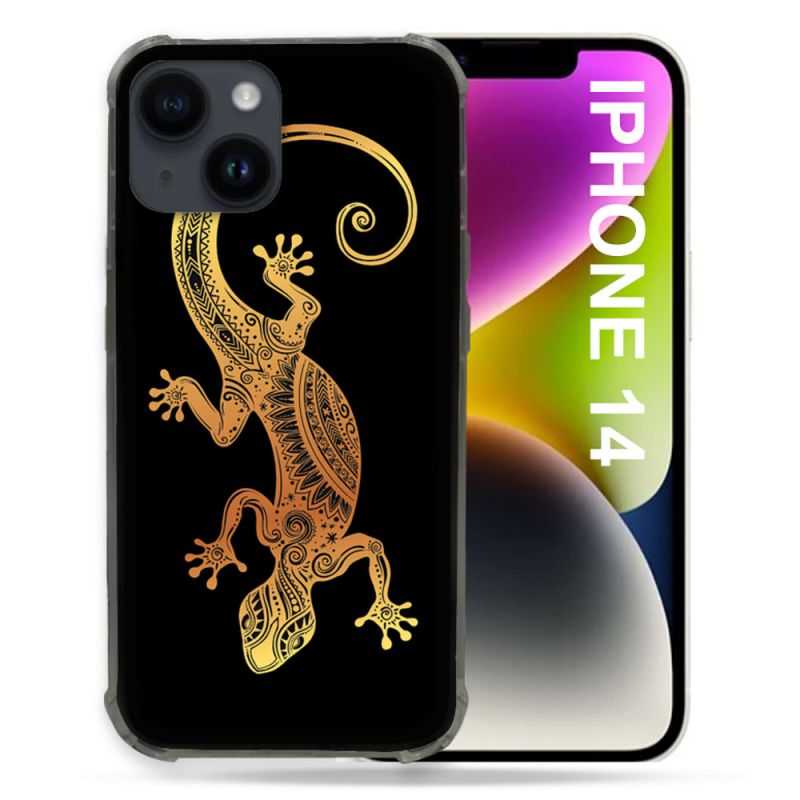 Coque Compatible MagSafe Pour Iphone 14 (6.1) Animal Lezard Noir