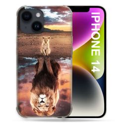 Coque Compatible MagSafe Pour Iphone 14 (6.1) Animal Lion Reflet