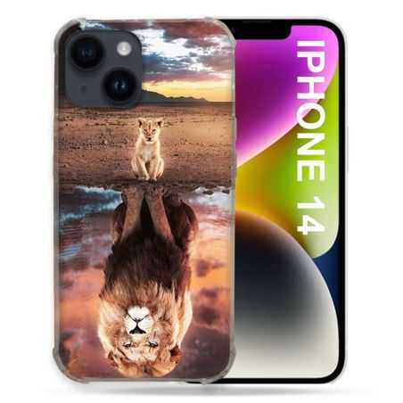 Coque Compatible MagSafe Pour Iphone 14 (6.1) Animal Lion Reflet