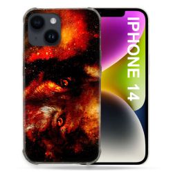 Coque Compatible MagSafe Pour Iphone 14 (6.1) Animal Loup Espace