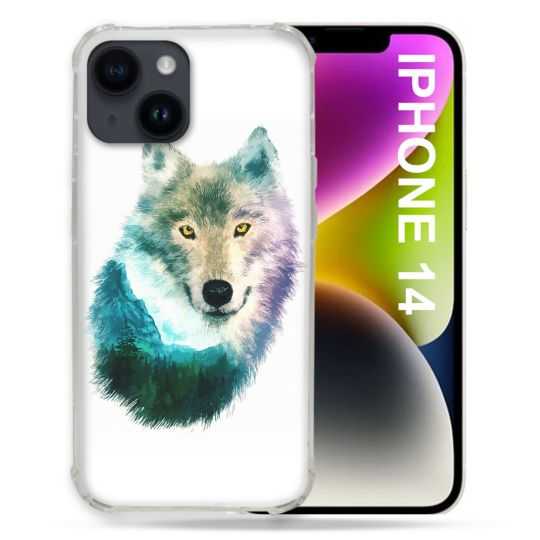Coque Compatible MagSafe Pour Iphone 14 (6.1) Animal Loup Montagne