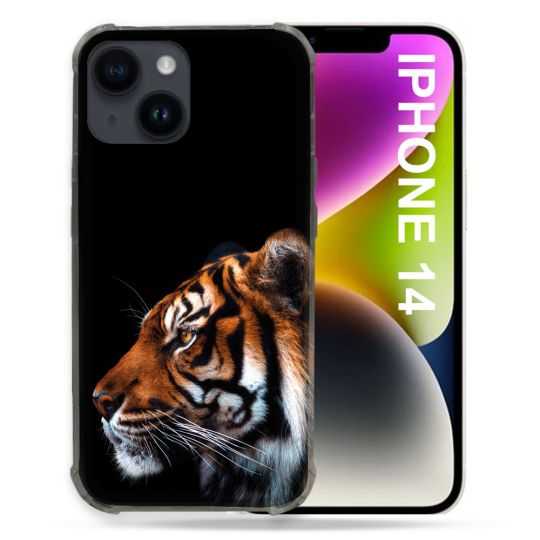 Coque Compatible MagSafe Pour Iphone 14 (6.1) Animal Tigre Noir