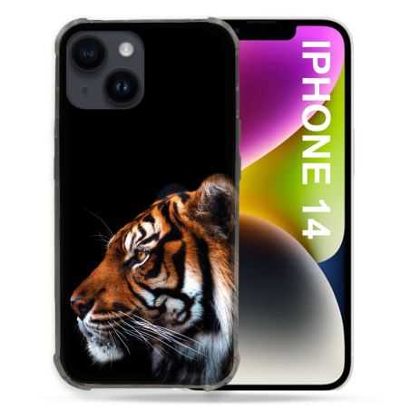 Coque Compatible MagSafe Pour Iphone 14 (6.1) Animal Tigre Noir