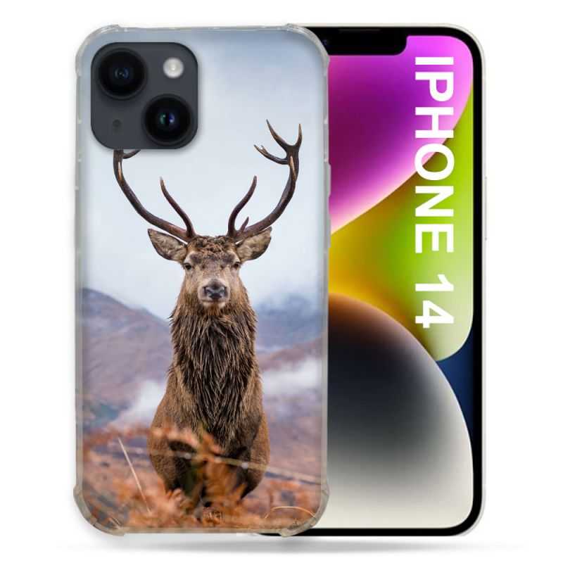 Coque Compatible MagSafe Pour Iphone 14 (6.1) Chasse Chevreuil Montagne
