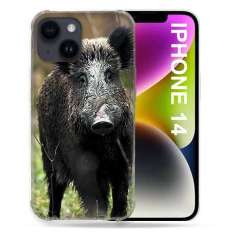Coque Compatible MagSafe Pour Iphone 14 (6.1) Chasse Sanglier bois