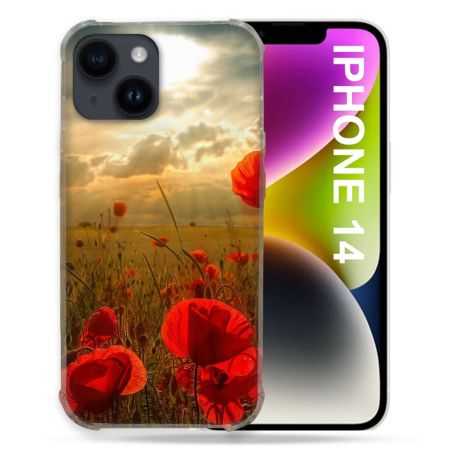 Coque Compatible MagSafe Pour Iphone 14 (6.1) Fleur Coquelicot