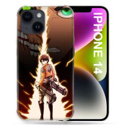 Coque Compatible MagSafe Pour Iphone 14 (6.1) Manga Attaque Titans Eren Eclair