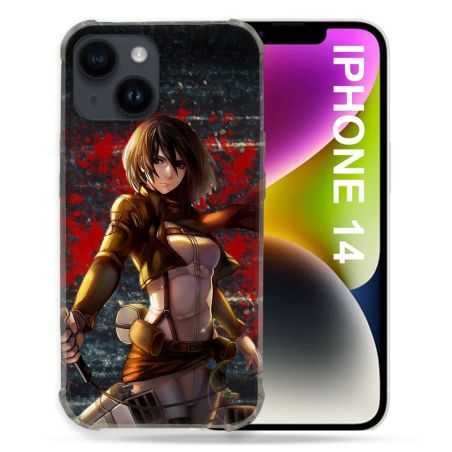 Coque Compatible MagSafe Pour Iphone 14 (6.1) Manga Attaque Titans Mikasa