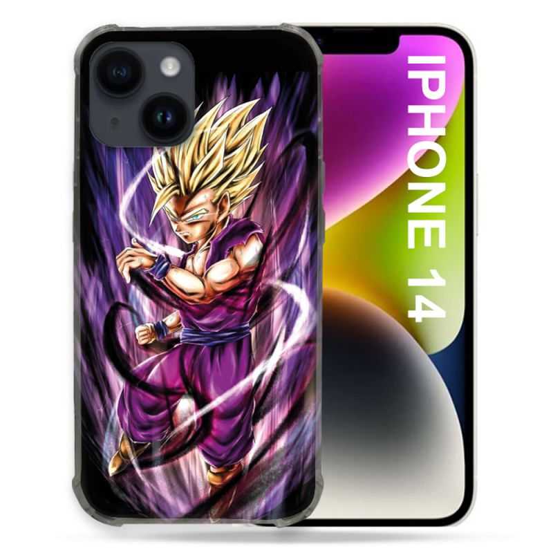 Coque Compatible MagSafe Pour Iphone 14 (6.1) Manga Dragon Ball Sangohan Violet