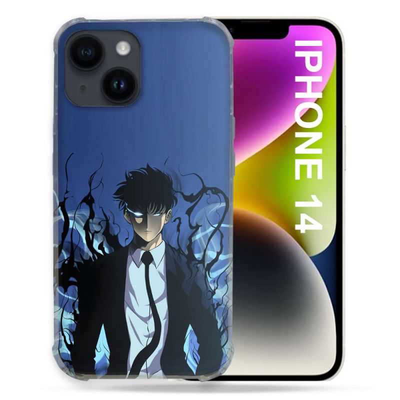 Coque Compatible MagSafe Pour Iphone 14 (6.1) Manga Solo Leveling Sung Bleu