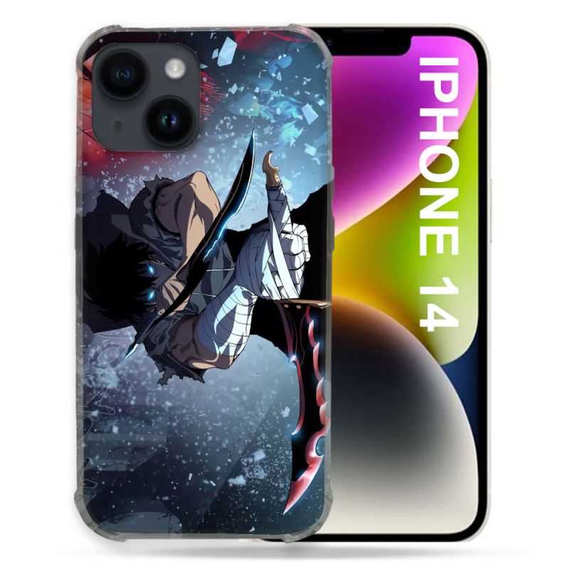 Coque Compatible MagSafe Pour Iphone 14 (6.1) Manga Solo Leveling Sung Epee