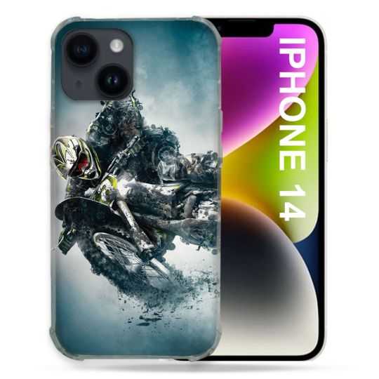 Coque Compatible MagSafe Pour Iphone 14 (6.1) Moto Cross Ombre