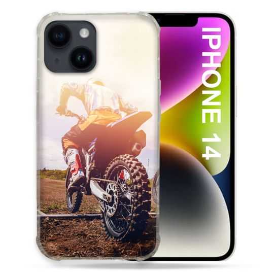 Coque Compatible MagSafe Pour Iphone 14 (6.1) Moto Cross Soleil