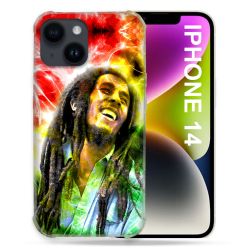 Coque Compatible MagSafe Pour Iphone 14 (6.1) Musique Bob Marley Color