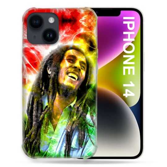 Coque Compatible MagSafe Pour Iphone 14 (6.1) Musique Bob Marley Color