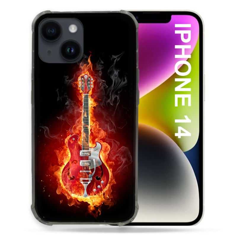 Coque Compatible MagSafe Pour Iphone 14 (6.1) Musique Guitare Electrique