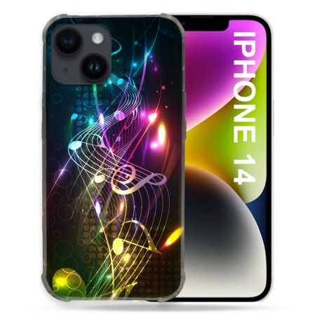 Coque Compatible MagSafe Pour Iphone 14 (6.1) Musique Partition Multicolore
