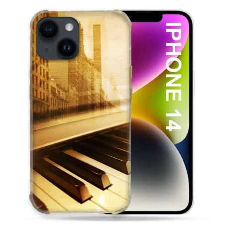 Coque Compatible MagSafe Pour Iphone 14 (6.1) Musique Piano Retro