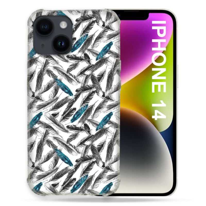 Coque Compatible MagSafe Pour Iphone 14 (6.1) Texture Plume Canard