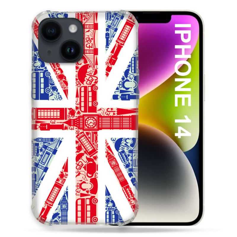 Coque Compatible MagSafe Pour Iphone 14 (6.1) Voyage Angleterre Blanc