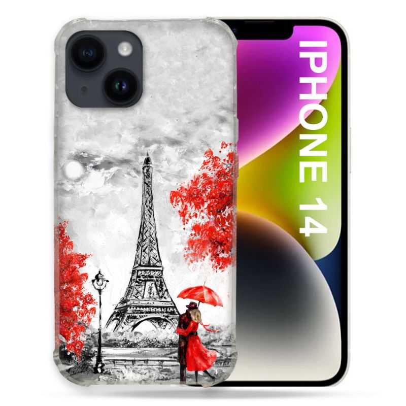 Coque Compatible MagSafe Pour Iphone 14 (6.1) Voyage France Paris Rouge