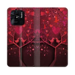 Housse cuir portefeuille Pour Xiaomi Redmi 10C Amour Arbre