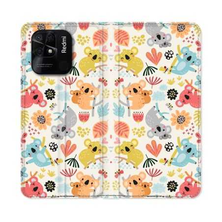 Housse cuir portefeuille Pour Xiaomi Redmi 10C Animal Koala Pattern