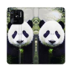 Housse cuir portefeuille Pour Xiaomi Redmi 10C Animal Panda Color