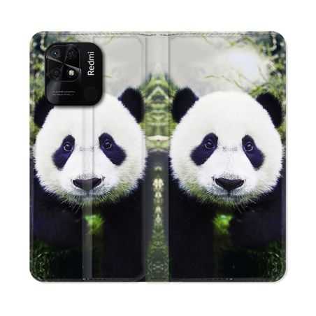 Housse cuir portefeuille Pour Xiaomi Redmi 10C Animal Panda Color