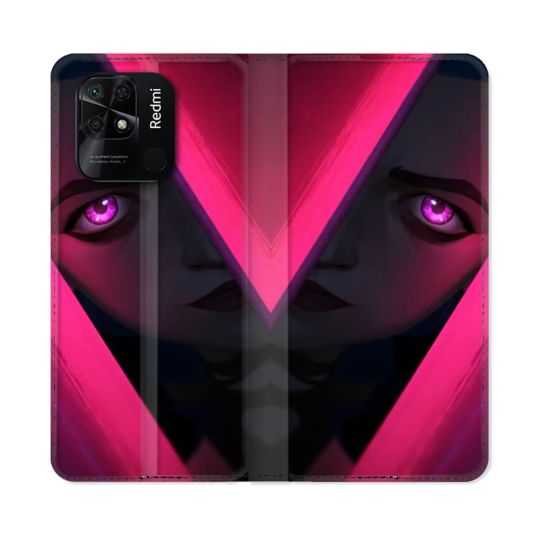 Housse cuir portefeuille Pour Xiaomi Redmi 10C Arcane Jynx Rose