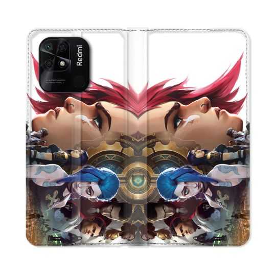 Housse cuir portefeuille Pour Xiaomi Redmi 10C Arcane Jynx Sœur