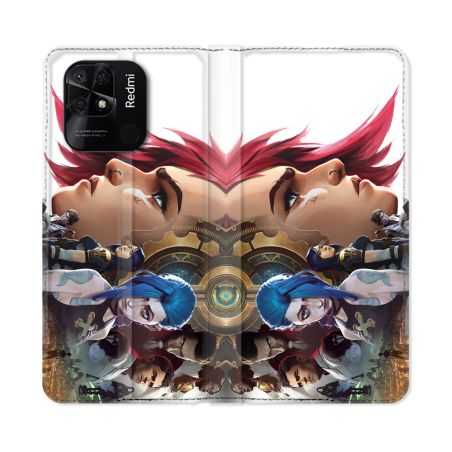 Housse cuir portefeuille Pour Xiaomi Redmi 10C Arcane Jynx Sœur