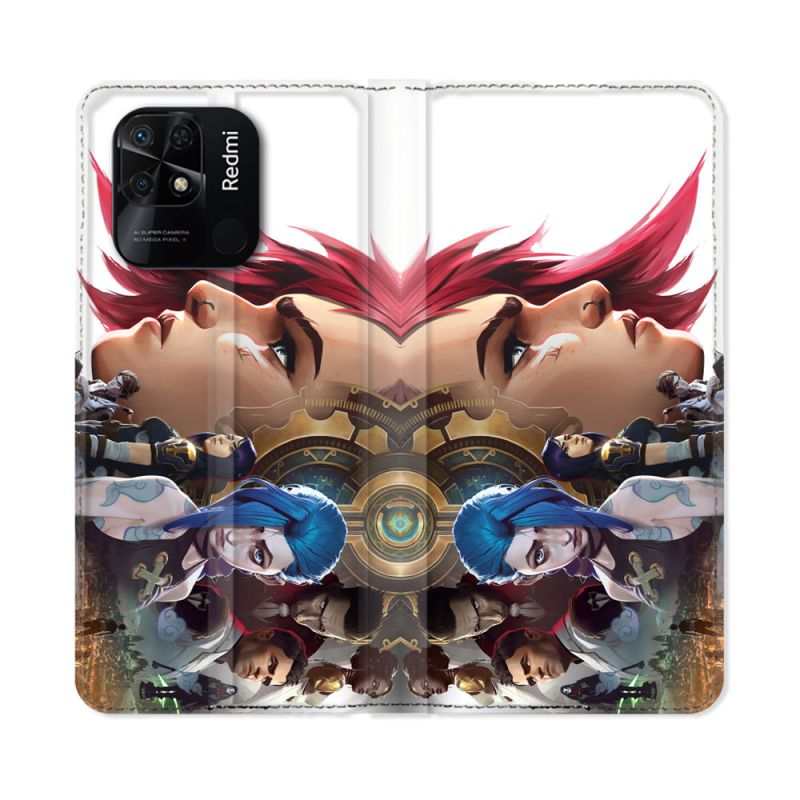 Housse cuir portefeuille Pour Xiaomi Redmi 10C Arcane Jynx Sœur