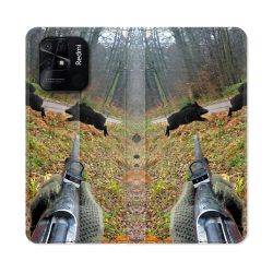 Housse cuir portefeuille Pour Xiaomi Redmi 10C Chasse Vision Tir
