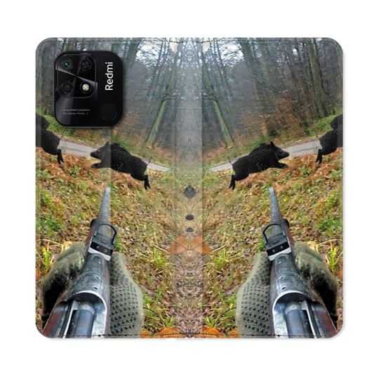 Housse cuir portefeuille Pour Xiaomi Redmi 10C Chasse Vision Tir