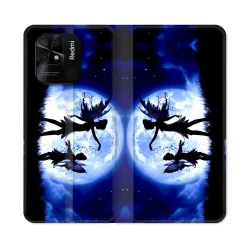 Housse cuir portefeuille Pour Xiaomi Redmi 10C Fantastique Fee Lune