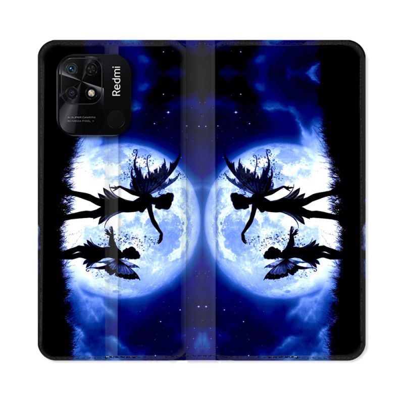 Housse cuir portefeuille Pour Xiaomi Redmi 10C Fantastique Fee Lune