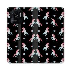 Housse cuir portefeuille Pour Xiaomi Redmi 10C Fantastique Licorne Pattern